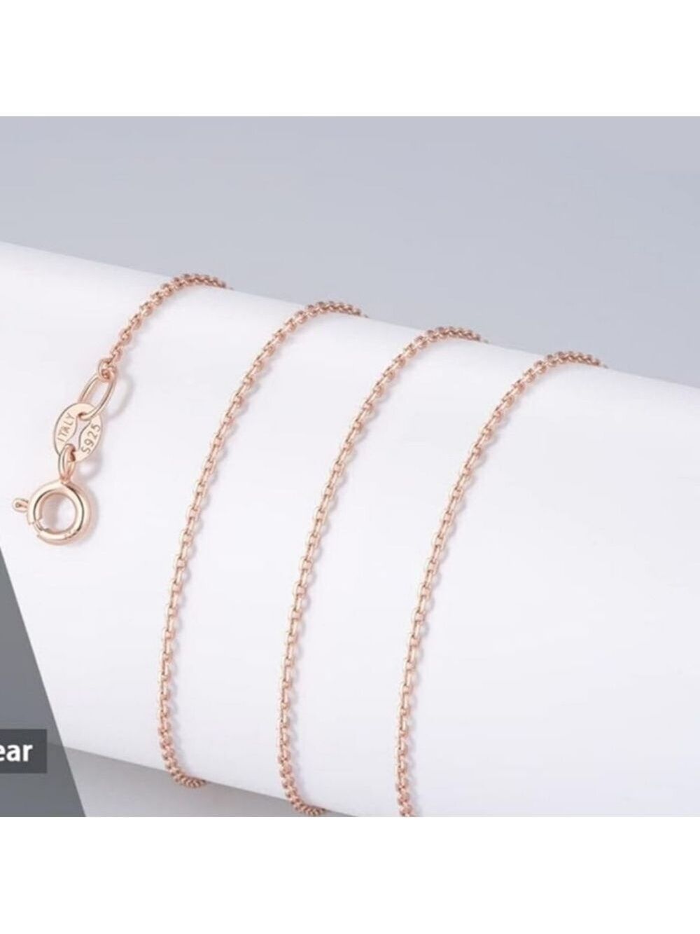 Rose Gold Sterling Silver Anchor Link Chain 18"